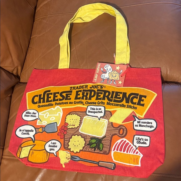 Trader Joe'S Handbags - NWT 🏷️ Trader Joe's Cheese Experience Tote Bag - Red & Yellow